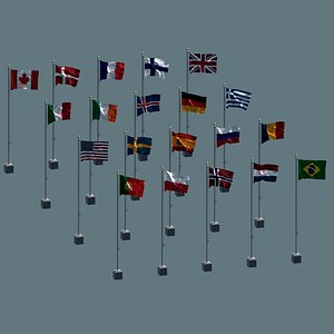 3D FLAG COLLECTION model