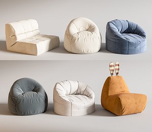 Bean Bag Chair Lazy Floor Sofa Tofu Block Channel Tuft Pouf Chair