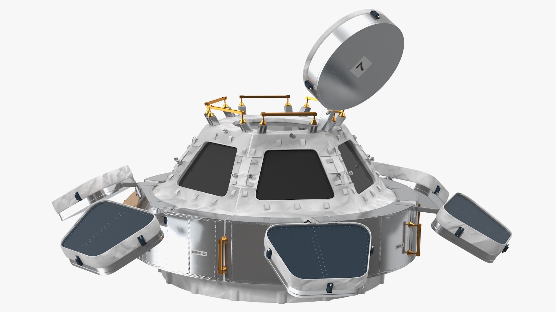 Iss cupola observational module model TurboSquid 1624477