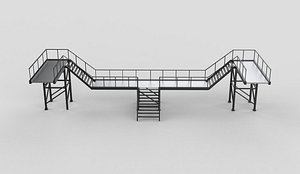 3D industrial stairs 02 3D model model