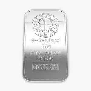 Silver Bar 50g 3D Model