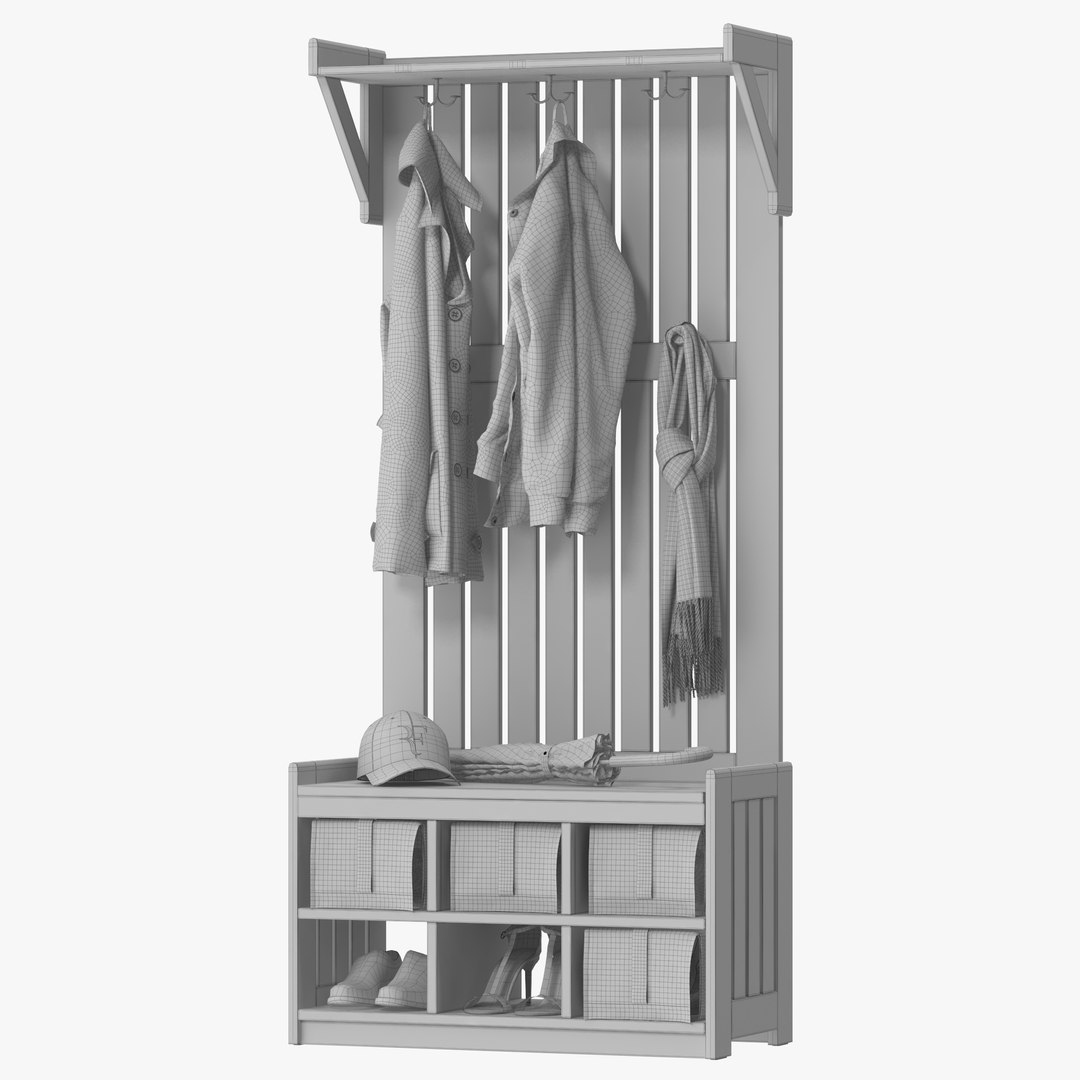 PANGET Coat rack with shoe storage unit, dark gray/stained, 233/8x16x75 -  IKEA