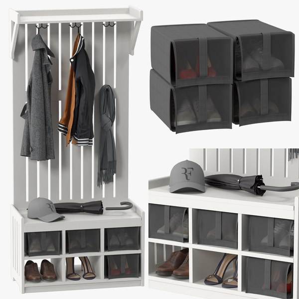 PINNIG Portemanteau et porte-chaussures, noir, 193x37x90 cm - IKEA