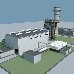 3d model of gas turbine plant