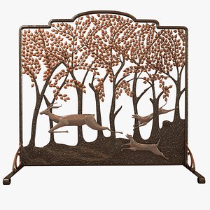 Fine and Rare Deer Fire Screen by Edgar Brandt