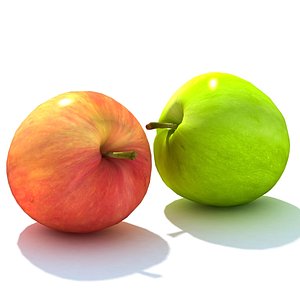 3d model of apple guava mango