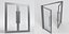 Double glass door with pull handles 3D model