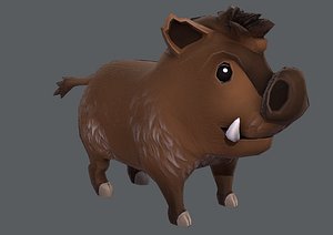 3D cartoon boar