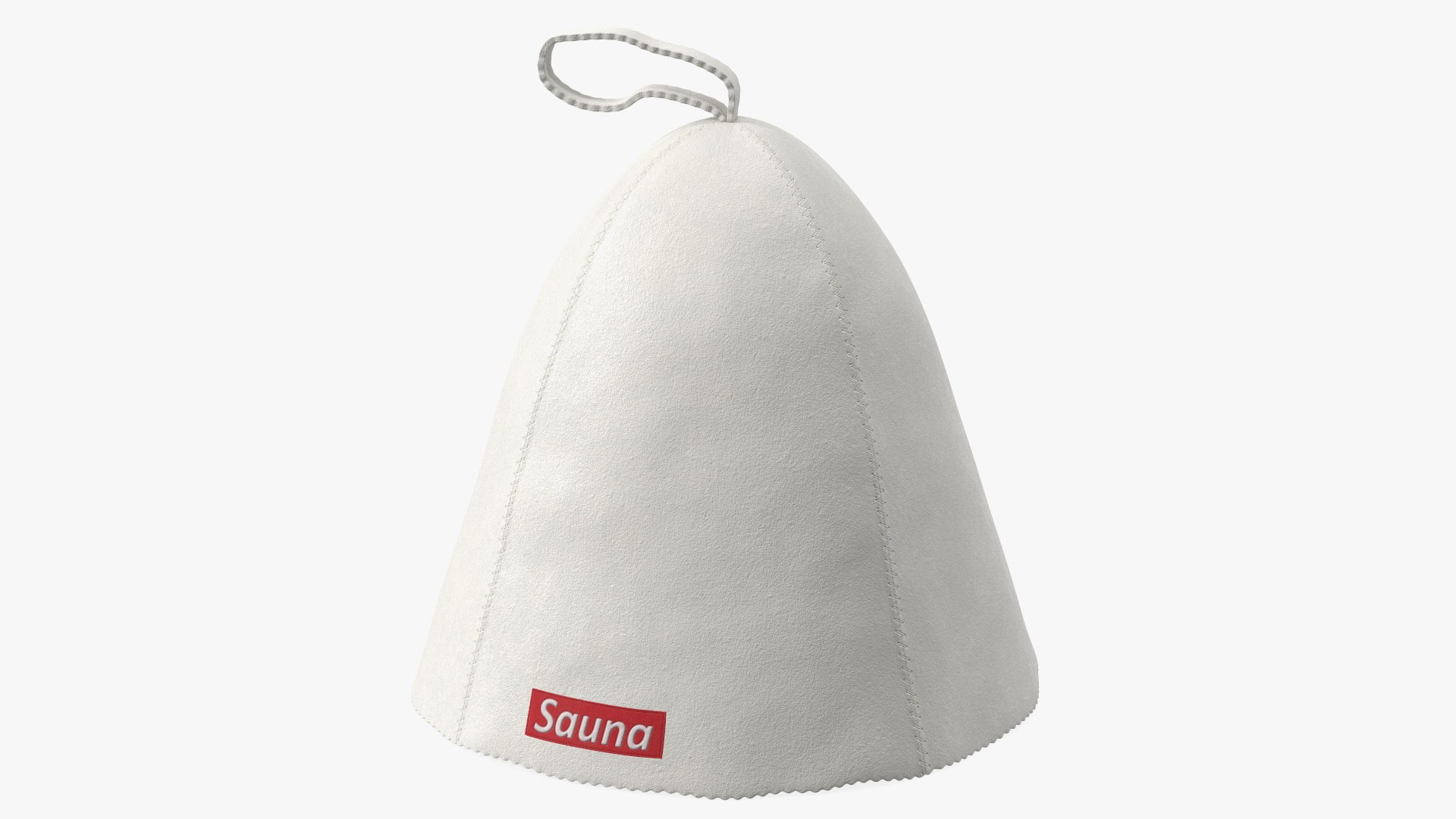 Felt Sauna Hat White 3D model preview