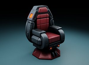 Sci fi armchair highpoly futuristic seat