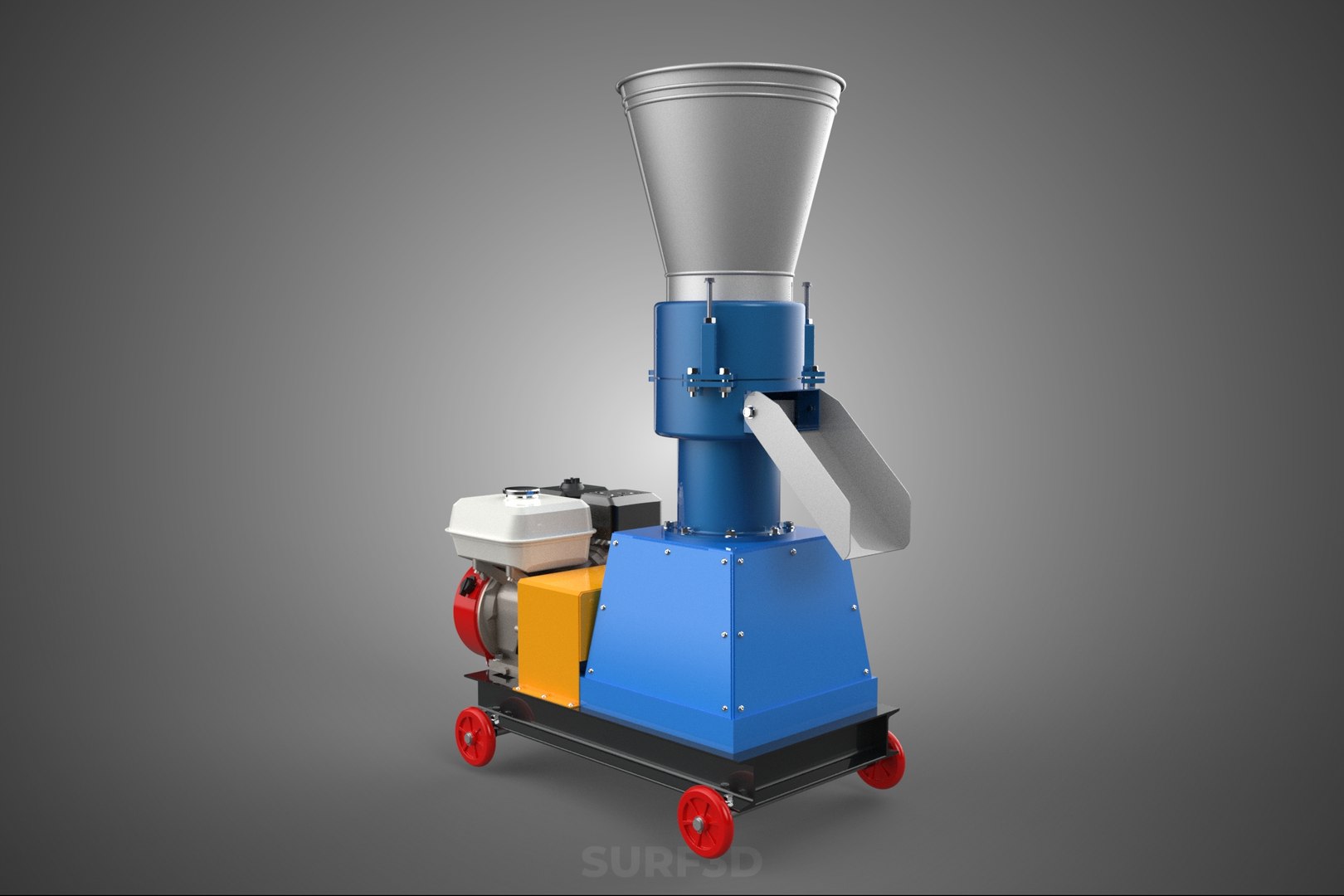 3D model PELLET PRESS MILL MAKING PRINTING MACHINE GRANULATOR GAS ENGINE https://p.turbosquid.com/ts-thumb/Bq/NJYxdV/1v/12_1763_pelletpressmillmakingprintingmachinegranulatorgasengine/jpg/1782716516/1920x1080/fit_q87/4fe3e69dc27c30eddf8b6c91350af944c199ca60/12_1763_pelletpressmillmakingprintingmachinegranulatorgasengine.jpg