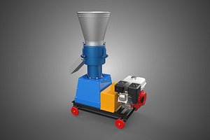 3D model PELLET PRESS MILL MAKING PRINTING MACHINE GRANULATOR GAS ENGINE