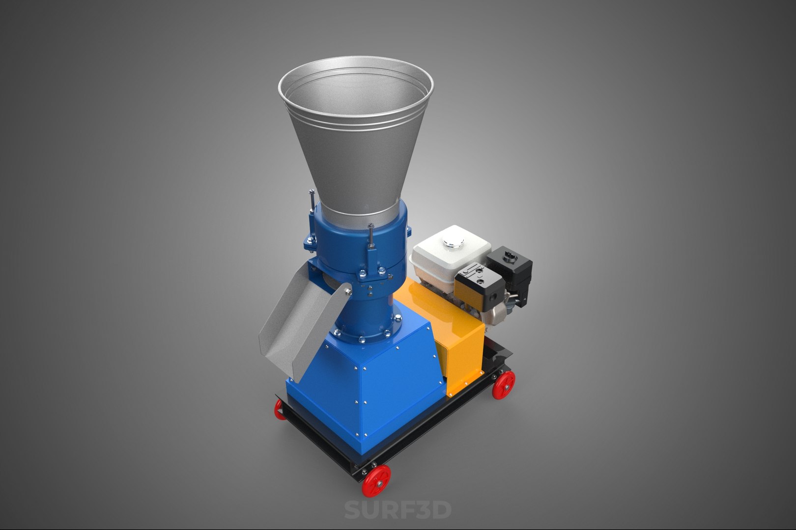 3D model PELLET PRESS MILL MAKING PRINTING MACHINE GRANULATOR GAS ENGINE https://p.turbosquid.com/ts-thumb/Bq/NJYxdV/Pl/06_1763_pelletpressmillmakingprintingmachinegranulatorgasengine/jpg/1782716509/1920x1080/fit_q87/7752343926a83981459fed10629fc6725731aa97/06_1763_pelletpressmillmakingprintingmachinegranulatorgasengine.jpg