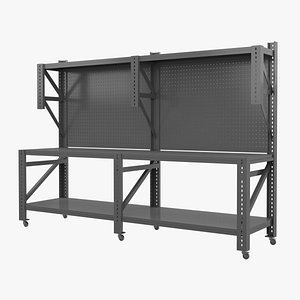 3D 3-Tier-Back-Board-Work-Bench