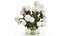Bouquet festivo in vetro, vaso verde, ortensia bianca 582