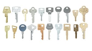 3D Collection of 20 flat keys
