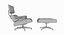 Eames Lounge 经典椅子和奥斯曼套装木炭织物桃花心木细节