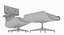 Eames Lounge 经典椅子和奥斯曼套装木炭织物桃花心木细节