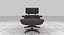 Eames Lounge 经典椅子和奥斯曼套装木炭织物桃花心木细节