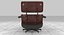 Eames Lounge 经典椅子和奥斯曼套装木炭织物桃花心木细节