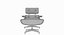 Eames Lounge 经典椅子和奥斯曼套装木炭织物桃花心木细节
