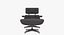Eames Lounge 经典椅子和奥斯曼套装木炭织物桃花心木细节
