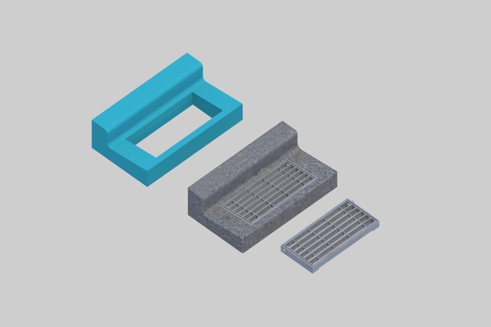 L-shaped Side Ditch 250A 3D Model - TurboSquid 2098518