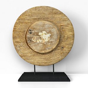 Antique Thai Ox Cart Wooden Wheel 3D model