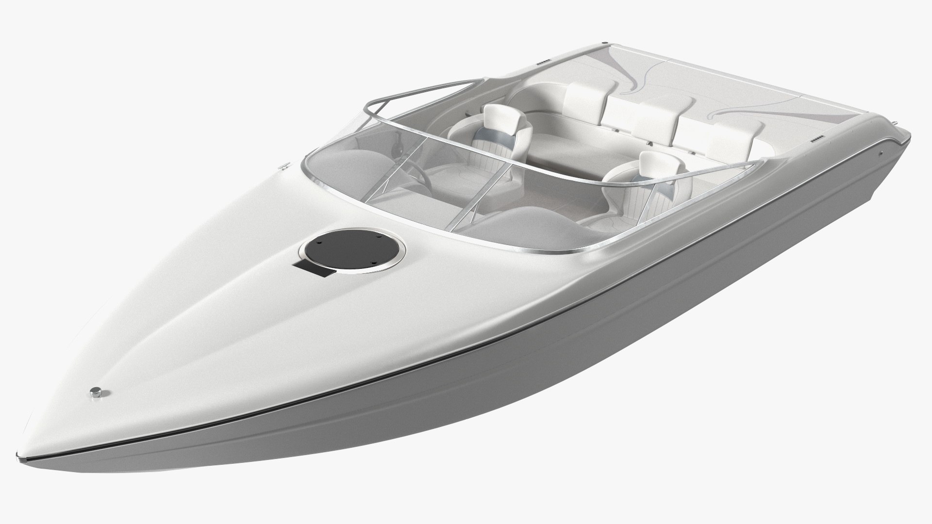 White Deck Boat 3D model preview