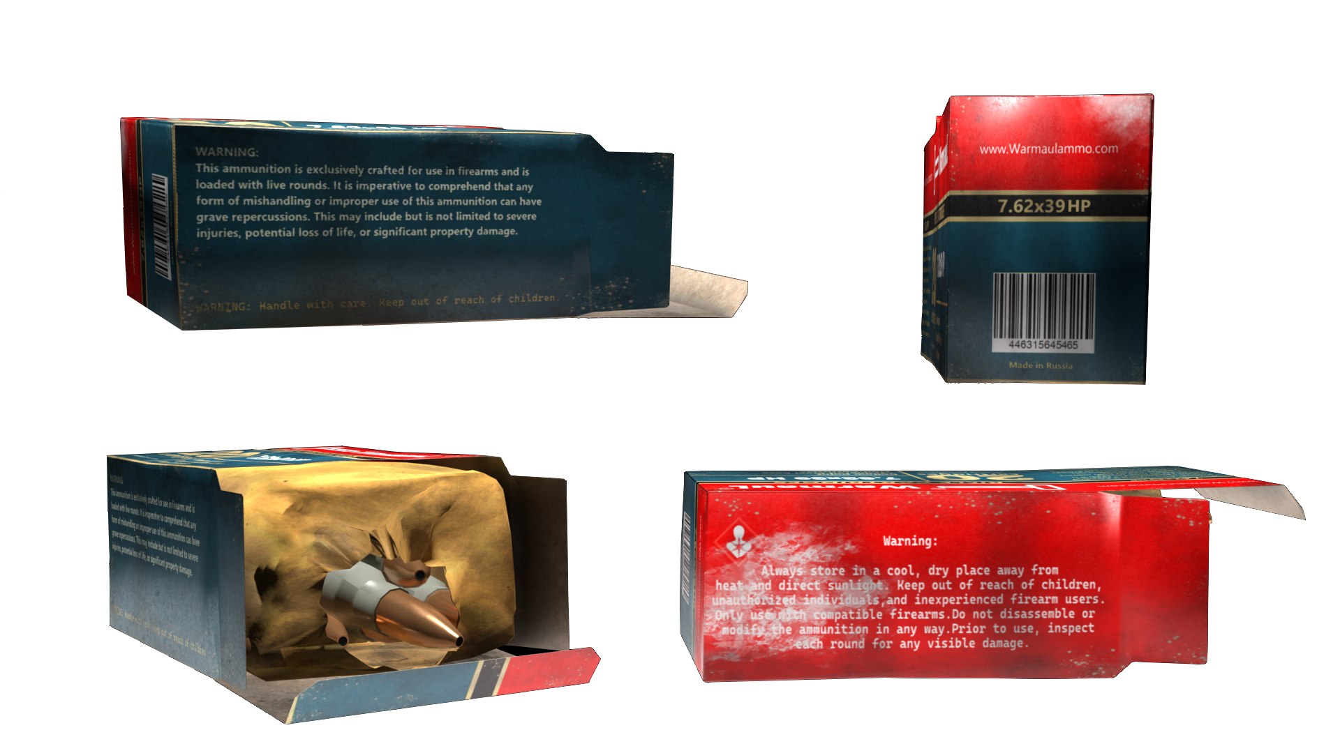 Ammunition Box 7 62x39 HP for AK SKS RPD 3D model - TurboSquid 2150903