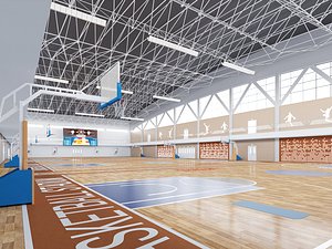 Large Indoor Basketball Gym and Sports Stadium 3D