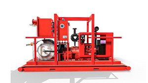 Industrial Diesel Engine Fire Pump Skid 3D