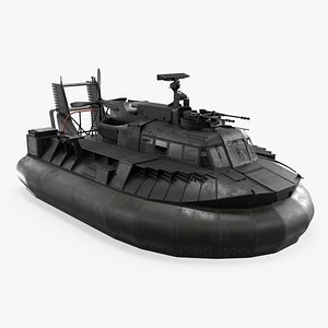 Stealth Air Cushion Combat Vehicle With Radar Black
