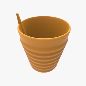3d glass drinking straw model