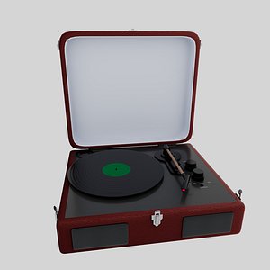 Retro Turntable Player with Vinyl Record