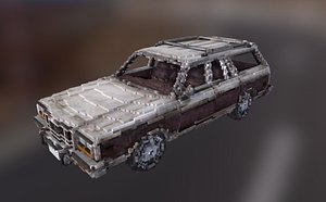 voxel american car 3d model