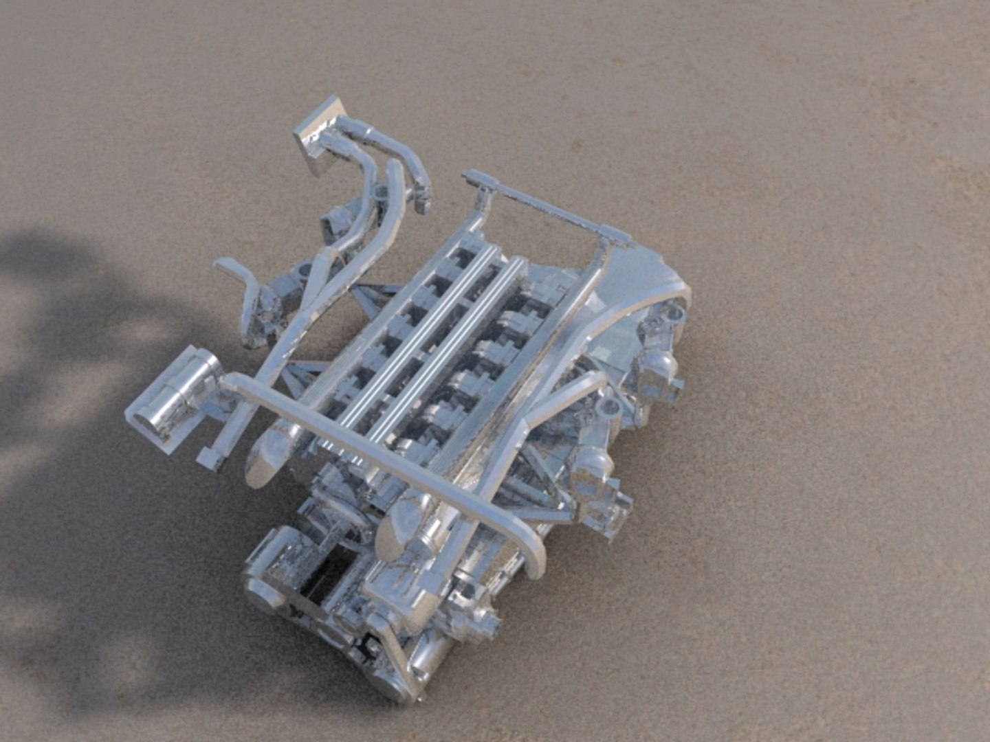 car motor - complex 3d model