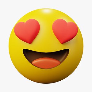 Fell in Love Yellow Ball Emoticon Emoji or Smiley