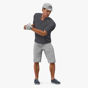 Golf Player 2 with Fur Rigged