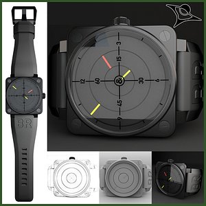 3d bell ross watch 01-92 model