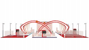 3D Booth Exhibition Design Size 21x6 m open side