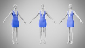 3D model Dress 34 Very Light Blue