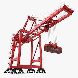 port container crane red 3d max