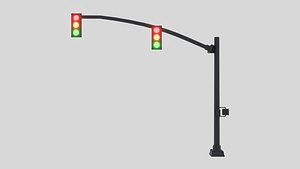 Traffic Lights Set Low-poly 3D model