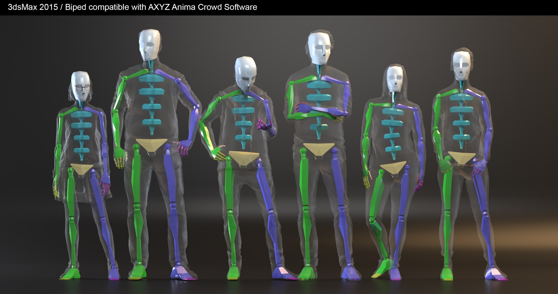 3D Rigged Animate Crowd Model - TurboSquid 1431937