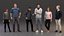 3D rigged animate crowd model