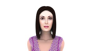 rigged woman  oriental sexy  hair and fur 3D model