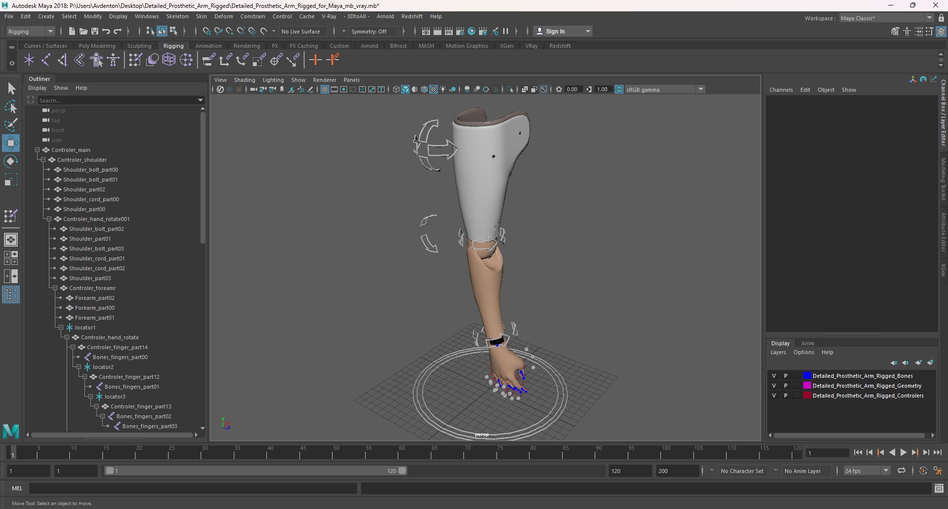 Detailed Prosthetic Arm Rigged For Maya 3D Model - TurboSquid 2369063