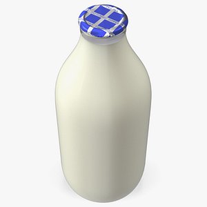 Glass Bottle of Skimmed Milk with Foil Top
