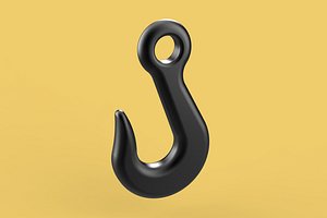 STANDARD EYE HOOK FORGED SINGLE LIFTING CRANE HOOKS HOIST TON 3D model